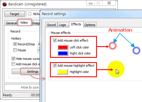 Add mouse click effects