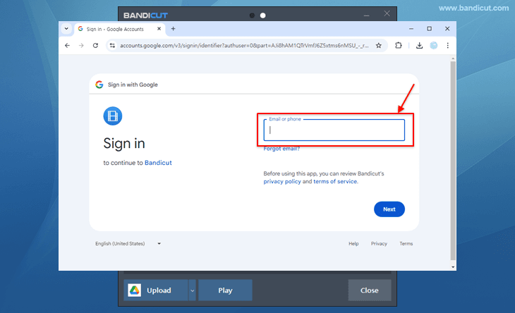 Google Drive Login, Bandicut