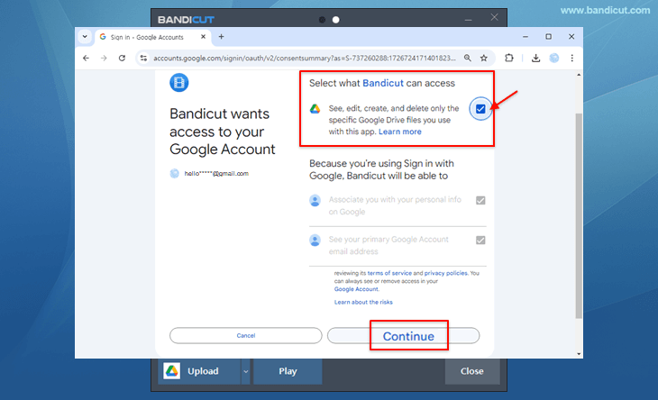 Google Drive Allow, Bandicut