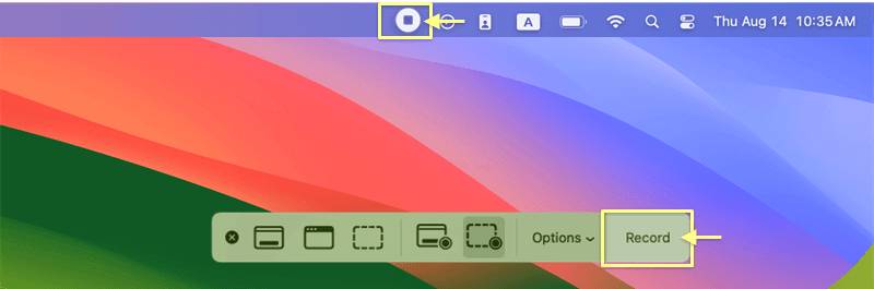 QuickTime Player, screen record