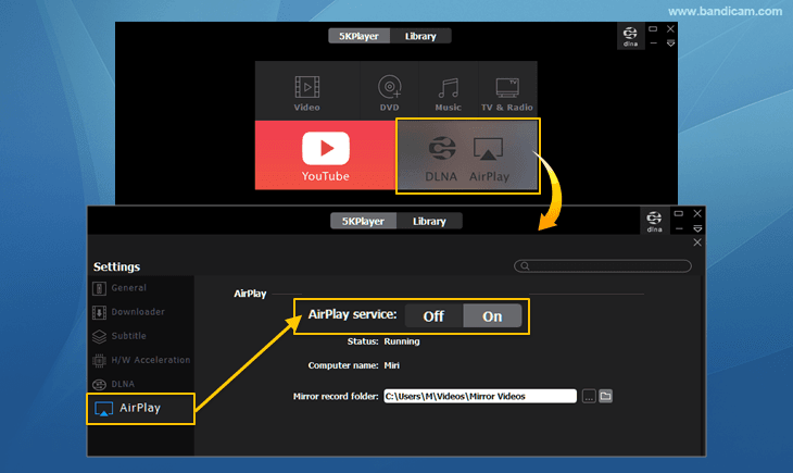 5KPlayer airplay