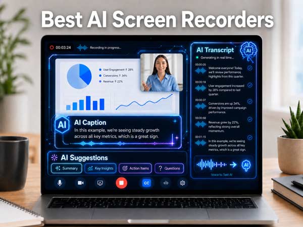 AI screen recorder with subtitles and transcript
