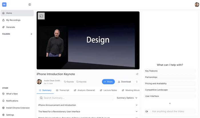 ScreenApp meeting recorder with AI notes