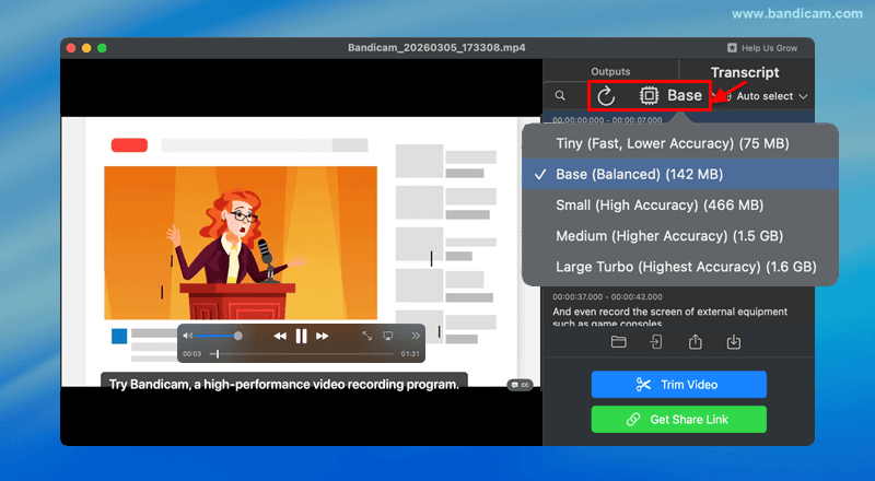 switch AI transcription model