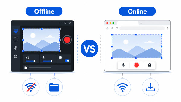 Offline screen recorder vs online screen recorder