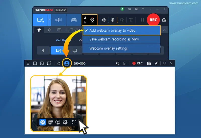 webcam background controls
