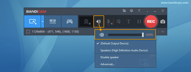 Increase recording volume, Bandicam